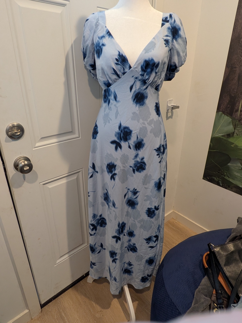 Abercrombie & Fitch Light Blue Floral Wrap Maxi Dress